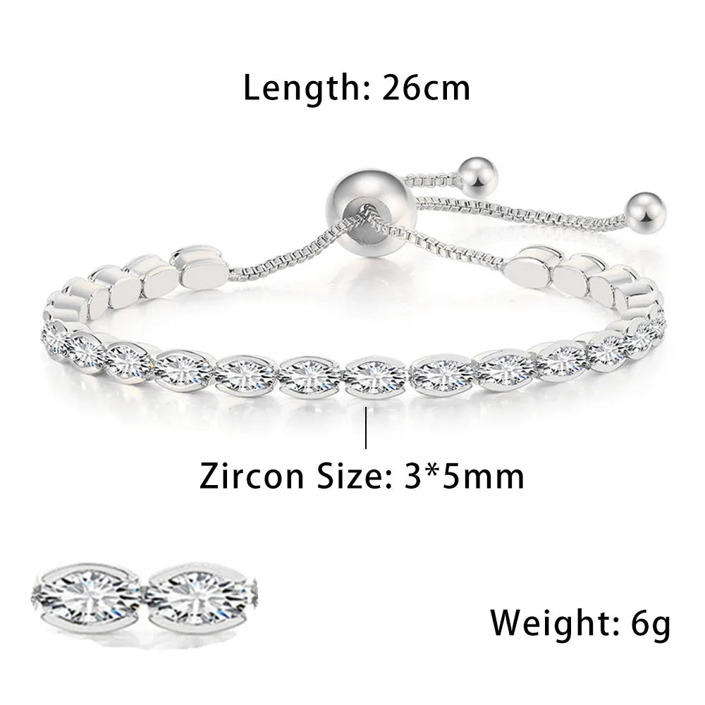 Bracelet Tennis Diamant – Zircone AAA+ Éclat Ultra-Brillant (Plusieurs Tailles)