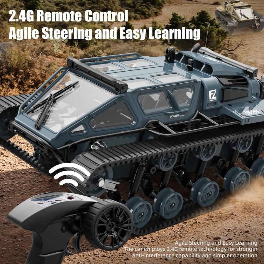 Tank RC C8812 sur Chenilles – Simulation Réaliste & Lumières LED