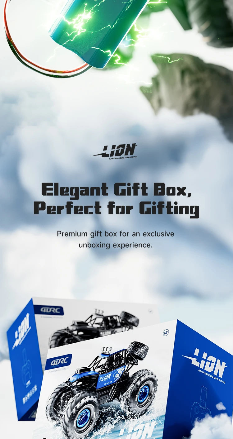 Voiture RC Amphibie Tout-Terrain 4WD – Contrôle Gestuel & Caméra HD