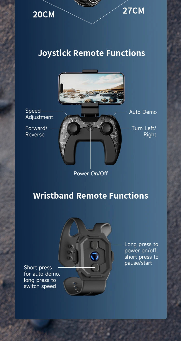 Voiture RC Amphibie Tout-Terrain 4WD – Contrôle Gestuel & Caméra HD