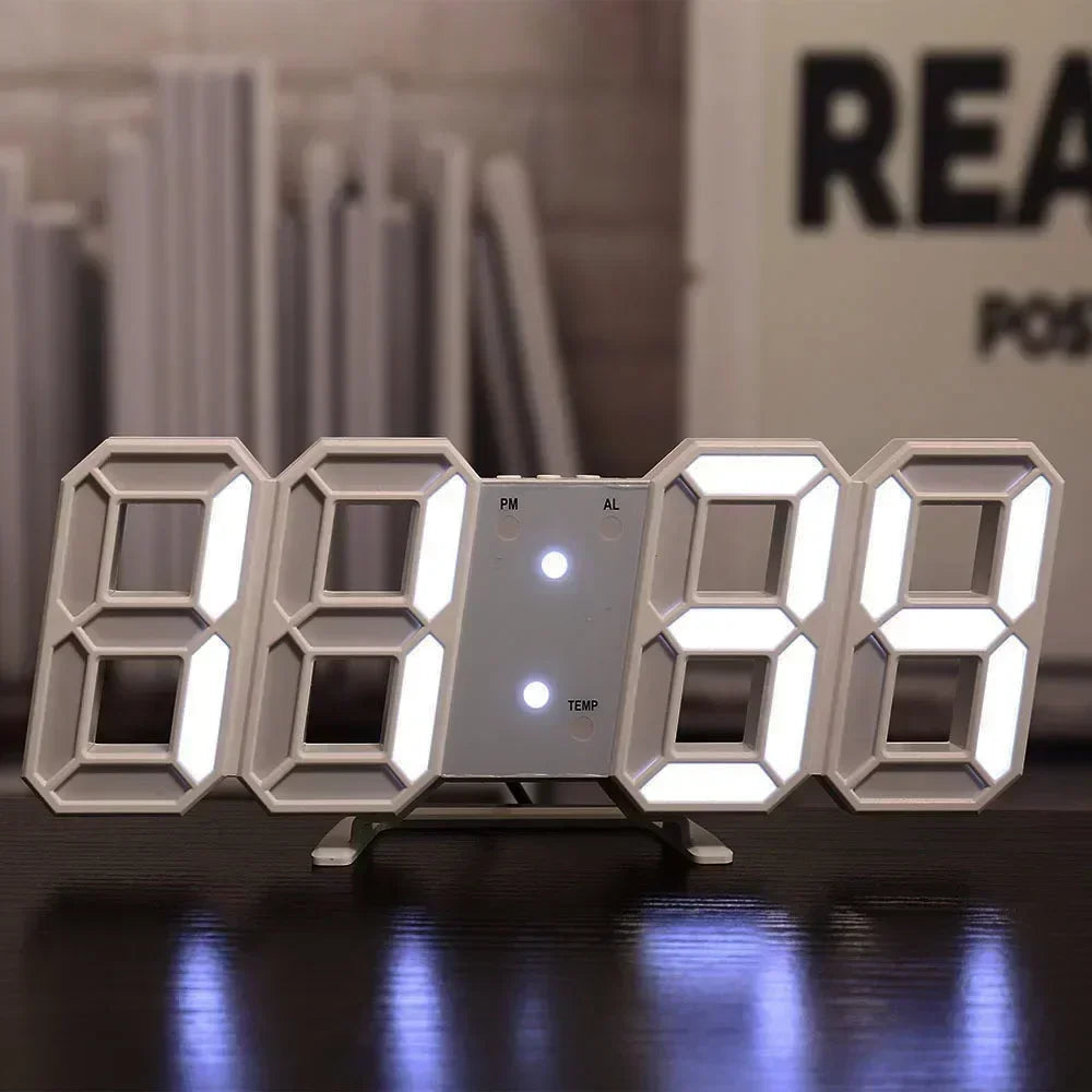 Horloge Numérique LED 3D – Design Moderne & Éclairage Nocturne