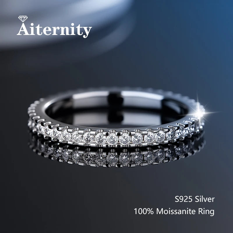 Alliance Moissanite Éternité D VVS1 – Argent S925 & Or 18 K