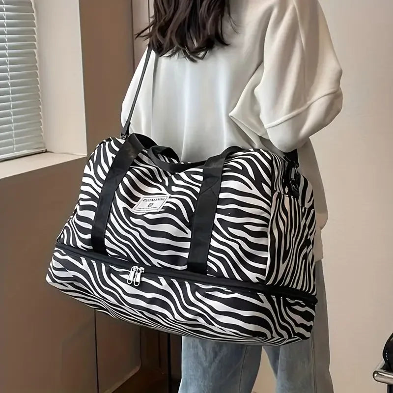 Sac de Voyage en Nylon – Grande Capacité & Imprimé Animal