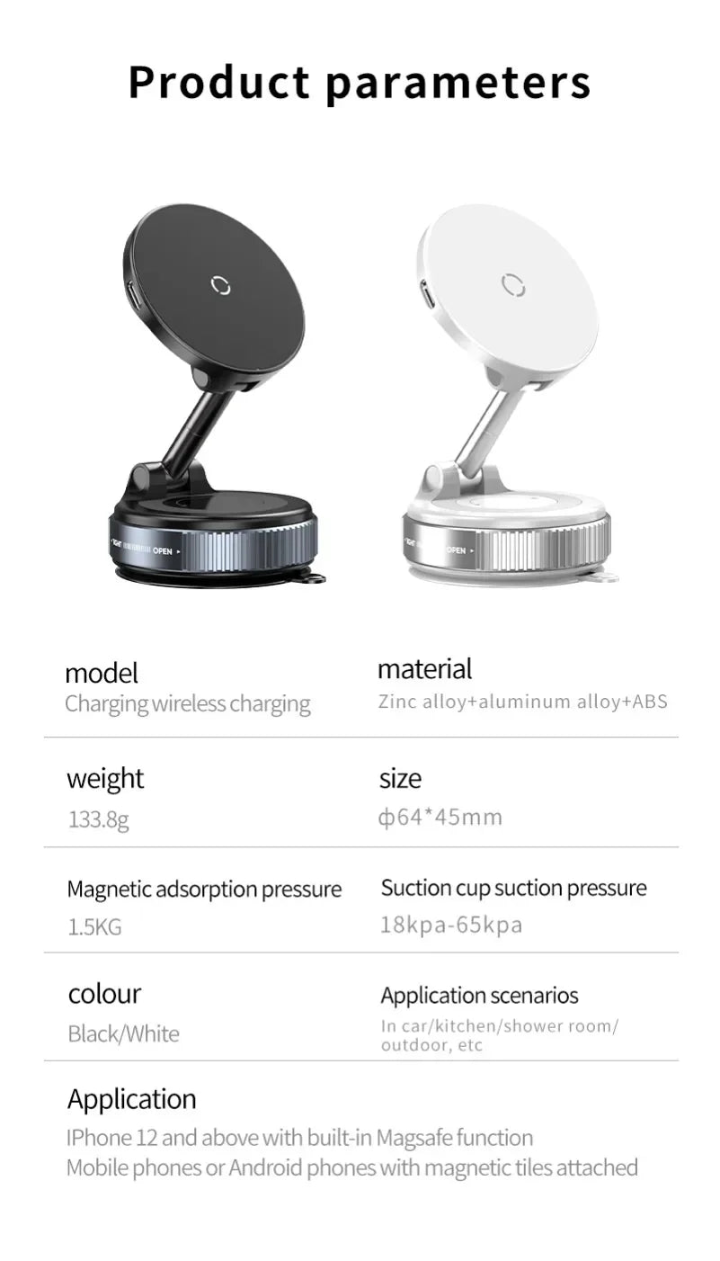 Support Téléphone Magnétique 15W – Charge Rapide & Rotation 360°