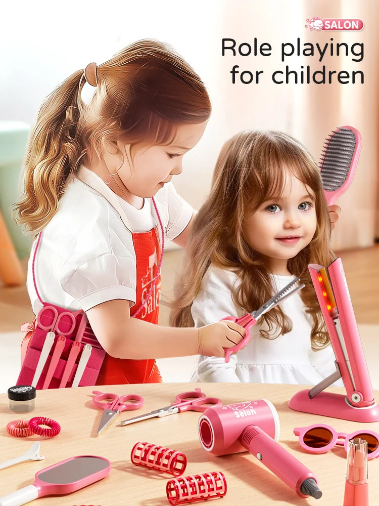 Kit de Coiffure & Beauté pour Enfants – Jeu de Rôle • Sèche-Cheveux / Accessoires • Sans Danger