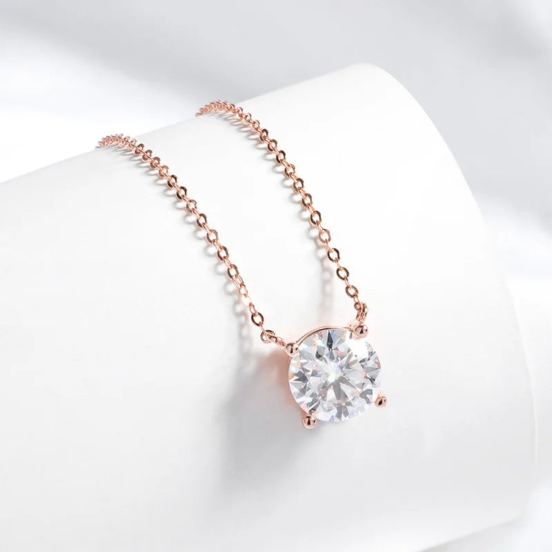 Collier Moissanite D Color – Argent 925 & Or Rose / Or / Argent (1 à 5 CT)