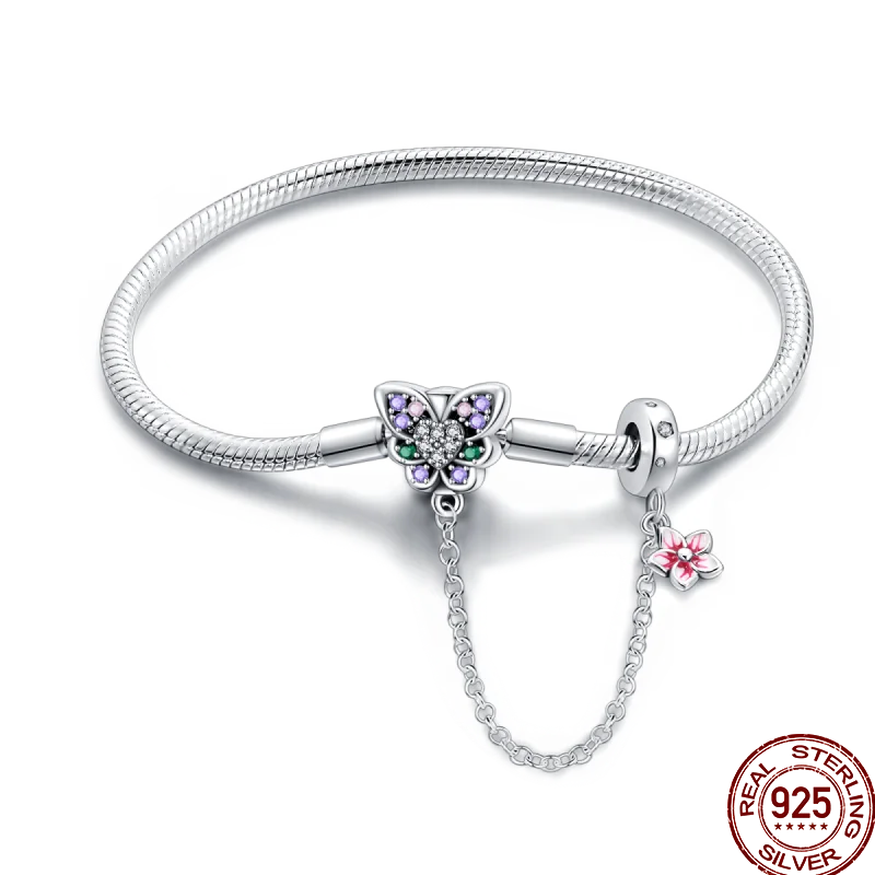 Bracelet en Argent 925 – Cœur Pavé Zircone & Infinity – 17 à 20 cm