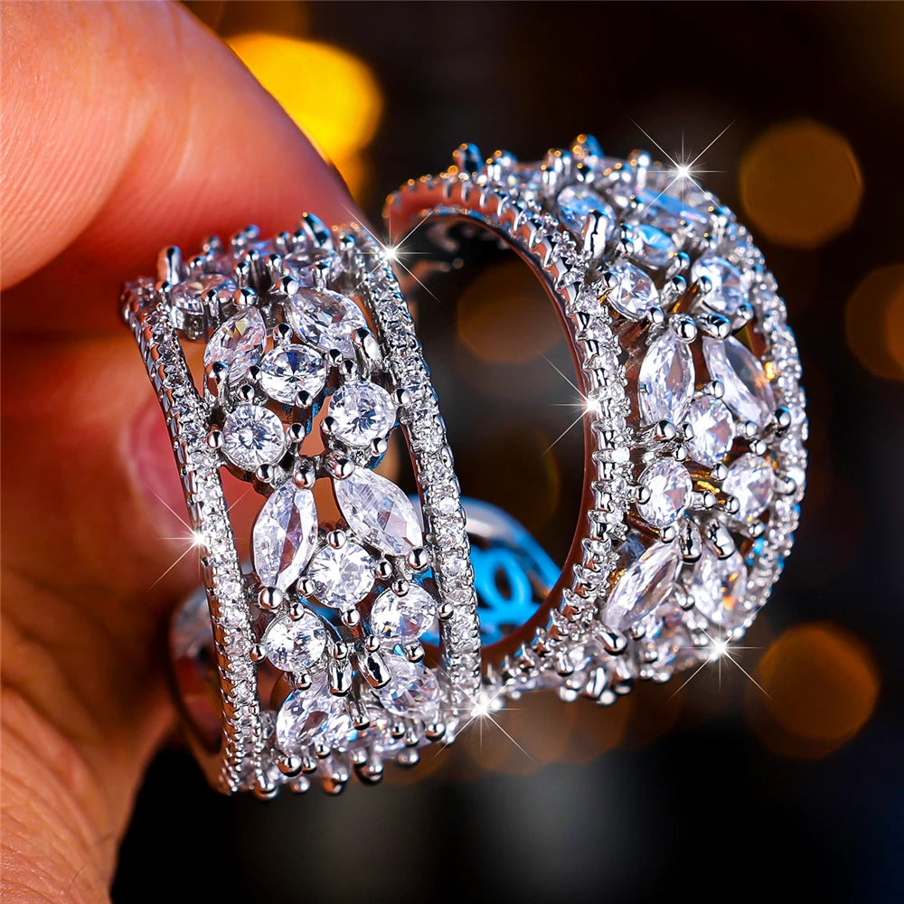 Boucles d’Oreilles Luxe Femme – Cristal Zircon Multicolore Argenté