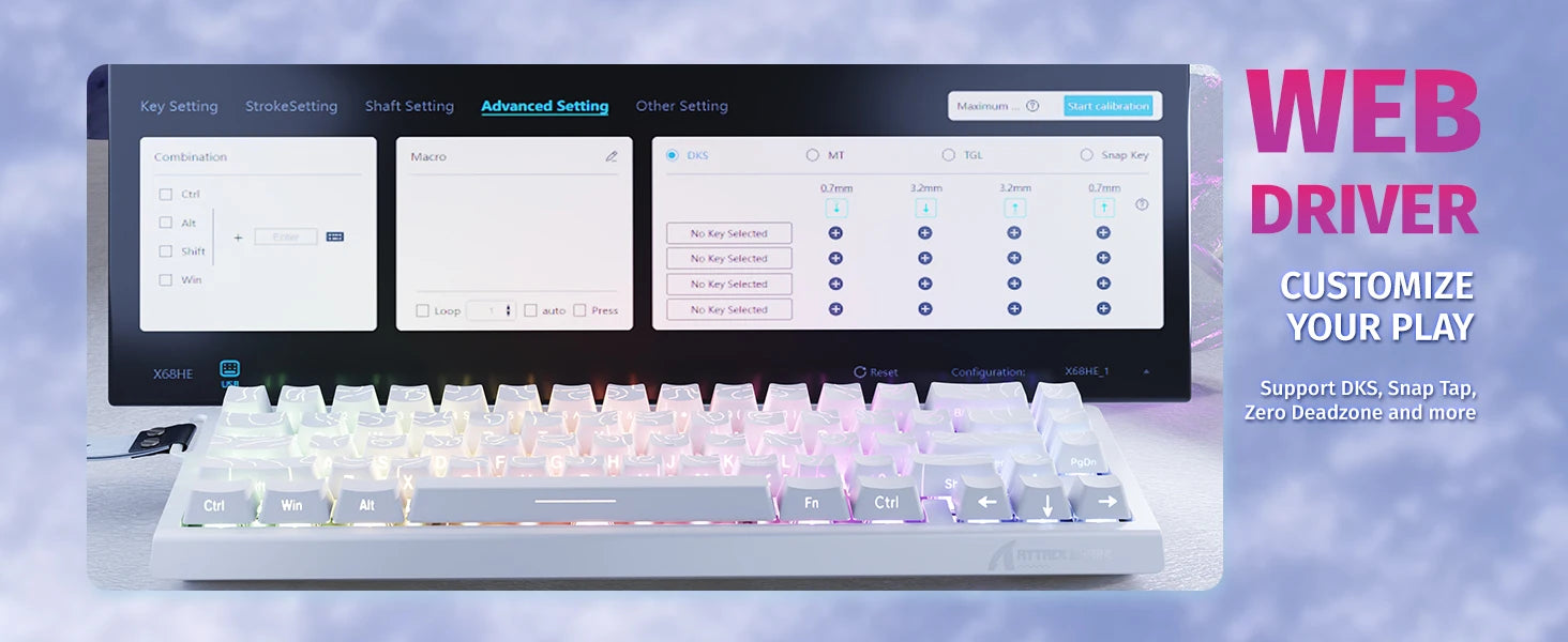 ATTACK SHARK X68 HE – Clavier Gaming Magnétique 60% Ultra-Rapide 8K