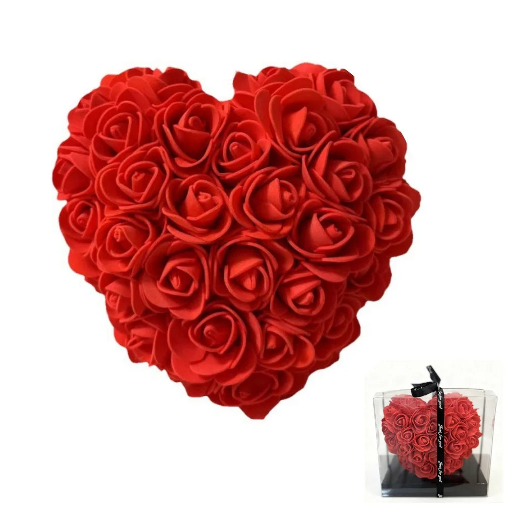 Boîte-Cadeau Rose Artificielle 15 cm – Coffret Romantique pour Saint-Valentin, Mariage & Décoration