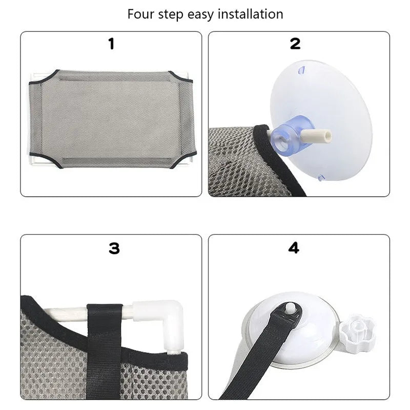 Hamac de fenêtre pour chat — ventouses, simple ou double couche