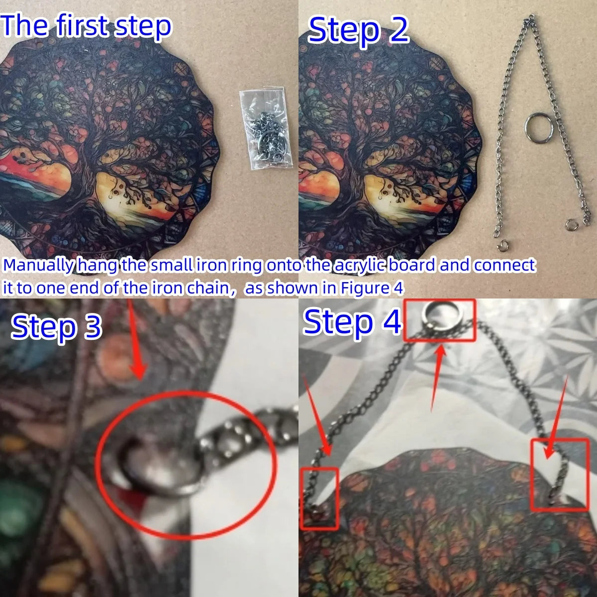 Décoration Murale « Arbre de Vie » – Panneau Suspendu Acrylique 15 cm