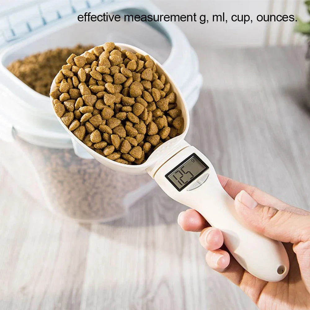 Cuillère doseuse avec balance digitale pour chien — écran LED