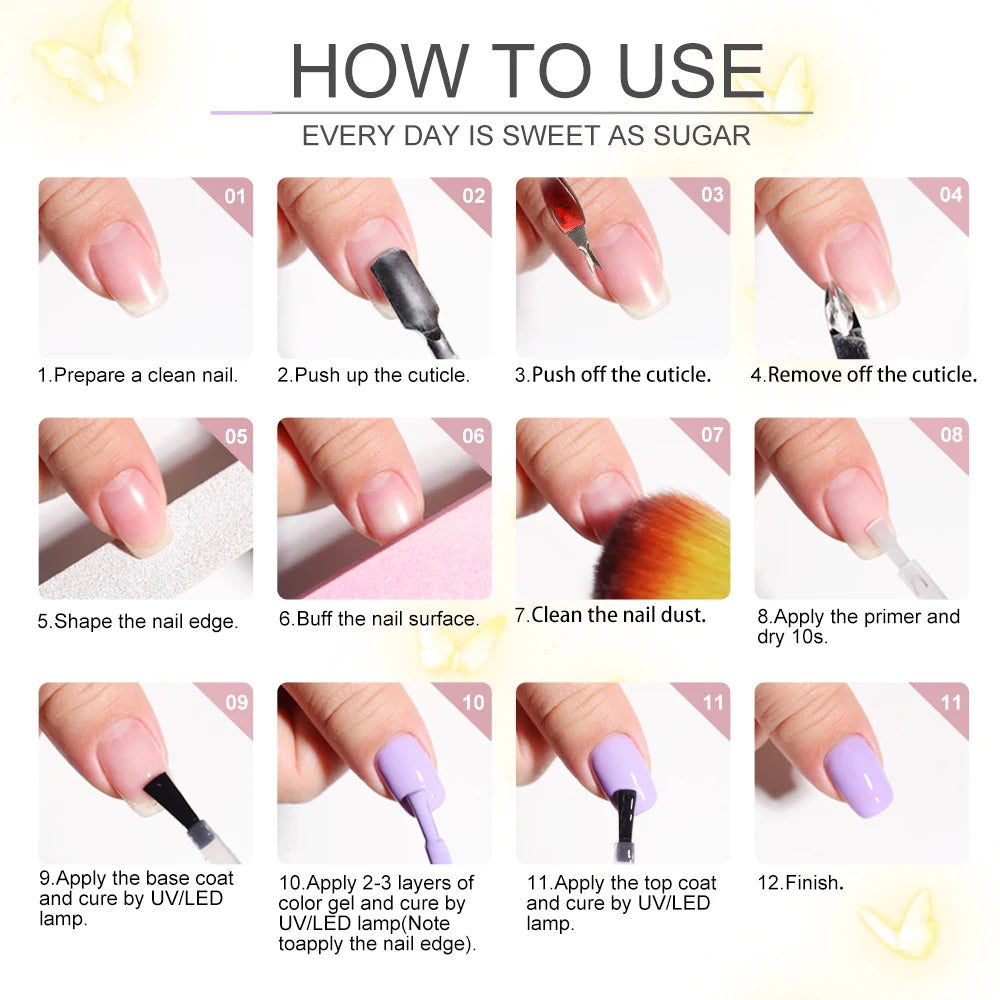 LIMEGIRL – Kit de Vernis à Ongles en Gel UV avec Lampe LED – Ensemble de Manucure Complet