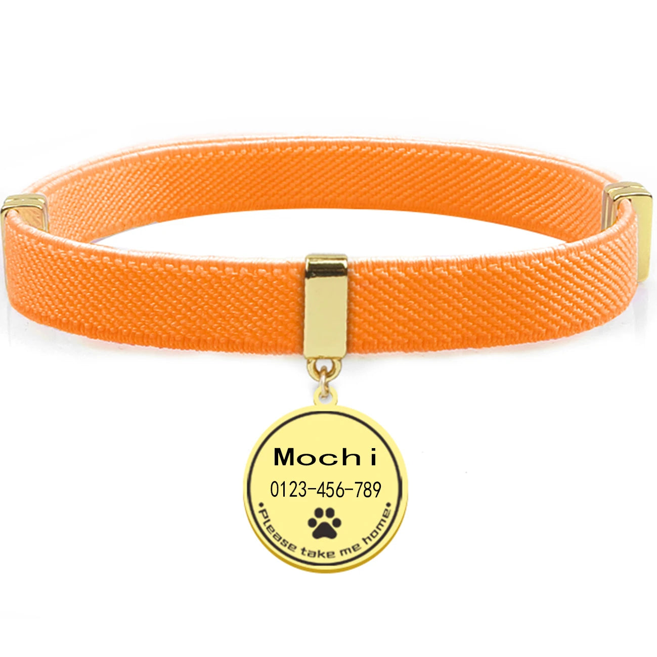 Collier chat personnalisable avec plaque métal gravée — sécurité