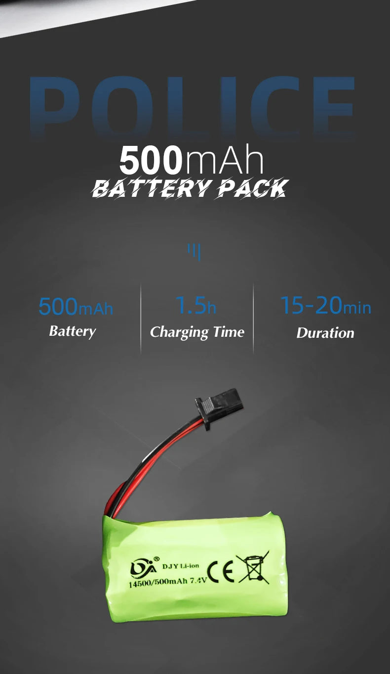 Voiture de Police RC 1:12 – Super Rapide 2.4GHz avec Lumières