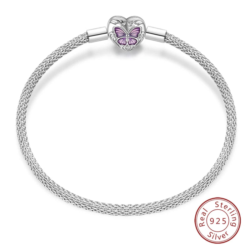 Bracelet en Argent 925 Original – Étoile, Lune & Trèfle Porte-Bonheur