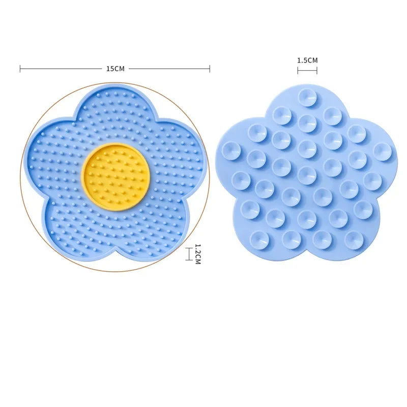 Tapis de léchage forme fleur pour chien et chat — silicone