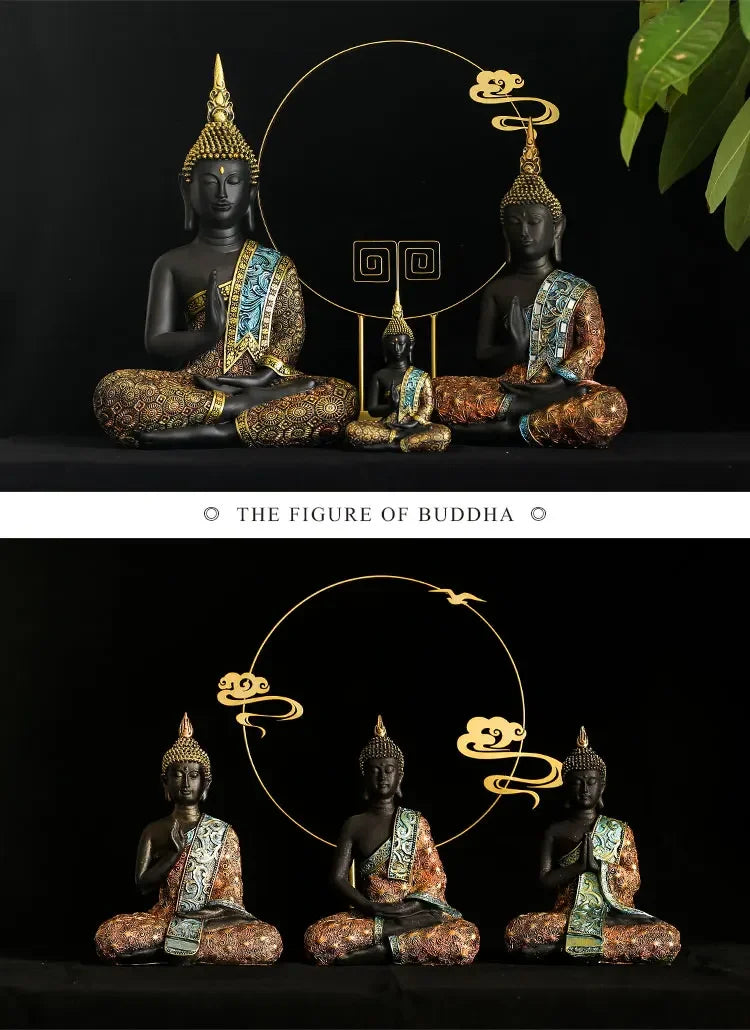 Grande Statue de Bouddha en Résine Verte – Sculpture Artisanale Thaïlandaise