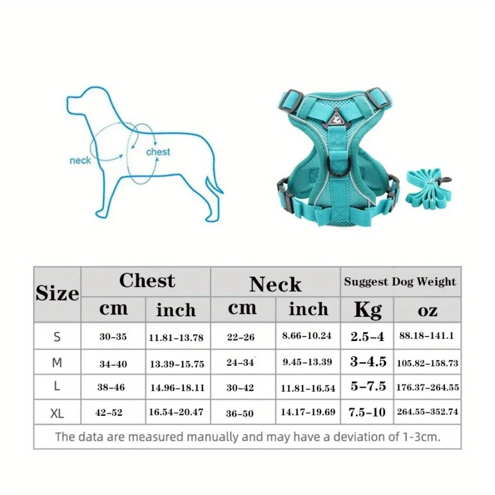 Ensemble harnais et laisse anti-traction réfléchissant pour petit chien et chat