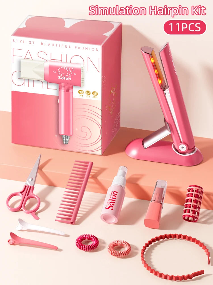 Kit de Coiffure & Beauté pour Enfants – Jeu de Rôle • Sèche-Cheveux / Accessoires • Sans Danger