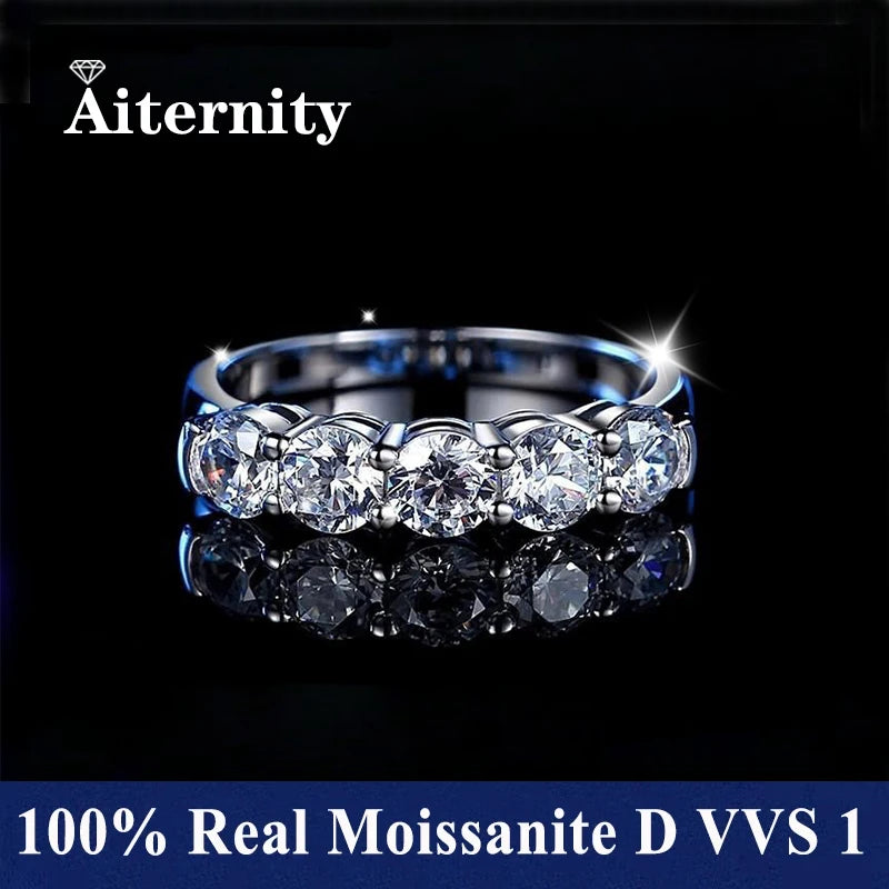 Alliance Moissanite Éternité D VVS1 – Argent S925 & Or 18 K