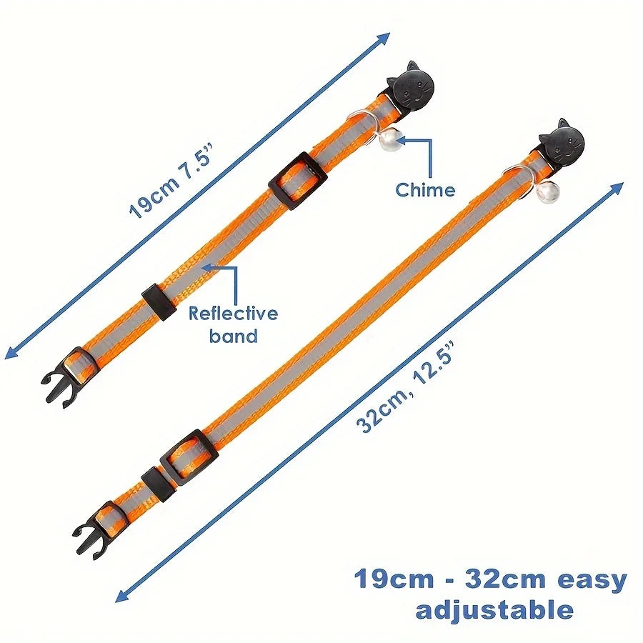 Collier réfléchissant personnalisable pour chat avec grelot — gravure offerte