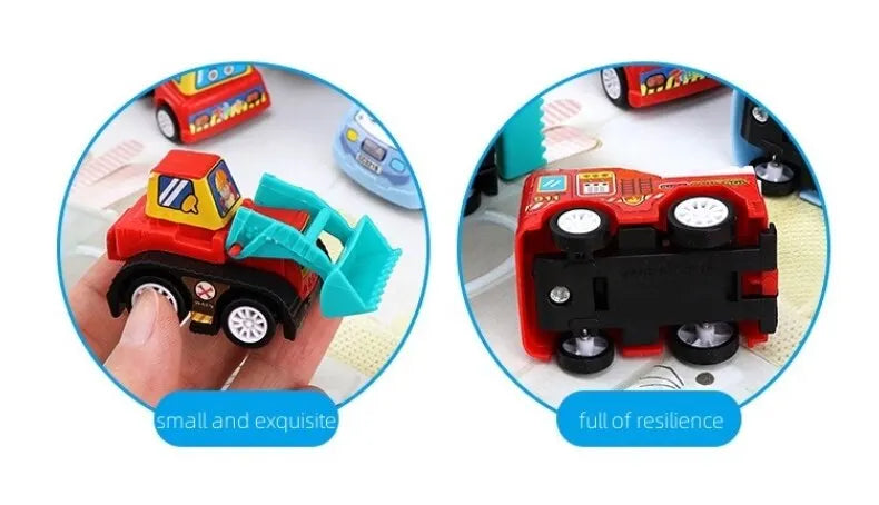 Set 6PCS Mini Voitures Inertielles – Véhicules de Construction & Dessin Animé