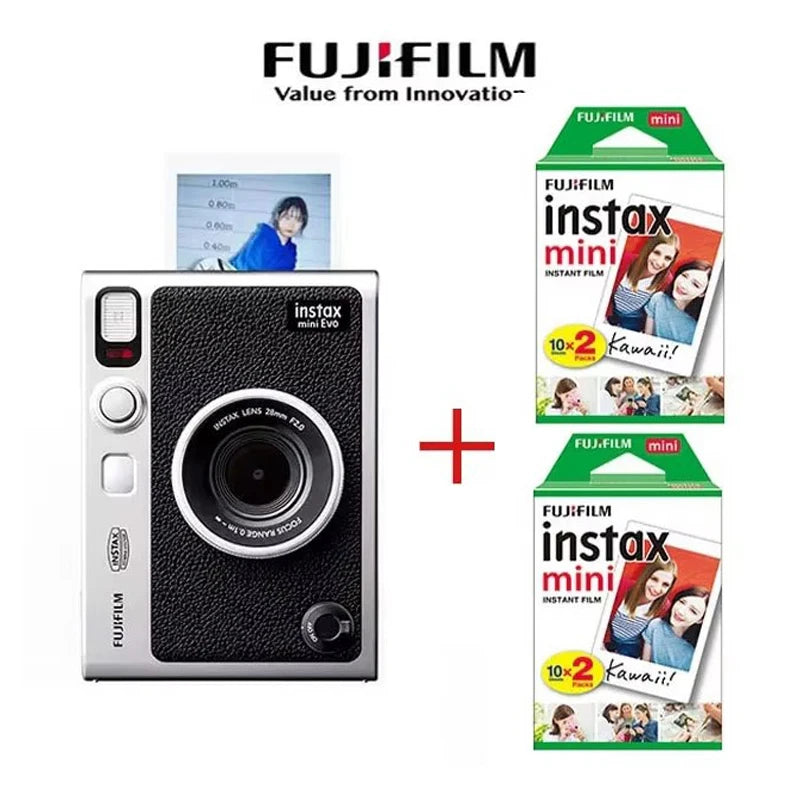 Fujifilm Instax Mini Evo – Caméra Instantanée Hybride | Smartphone Print | Effets Créatifs (Noir & Marron)