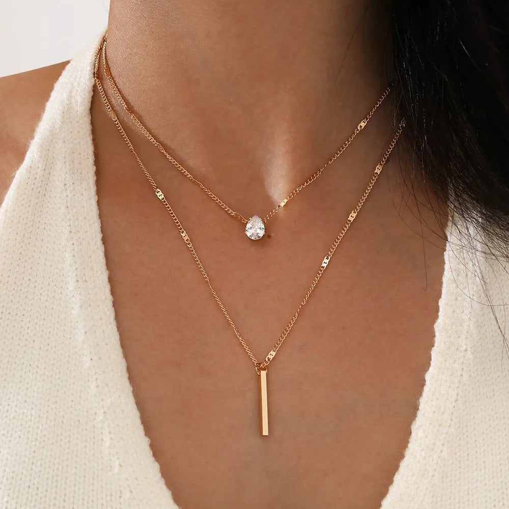 Collier Multicouche Femme – Pendentif Cœur (Mode & Fête)