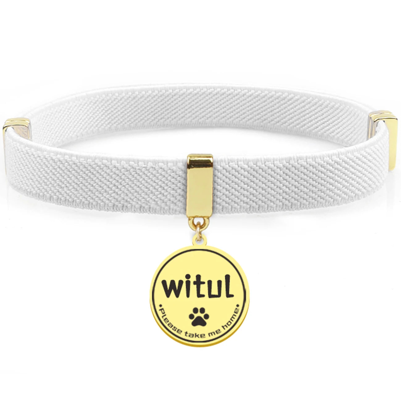 Collier chat personnalisable avec plaque métal gravée — sécurité
