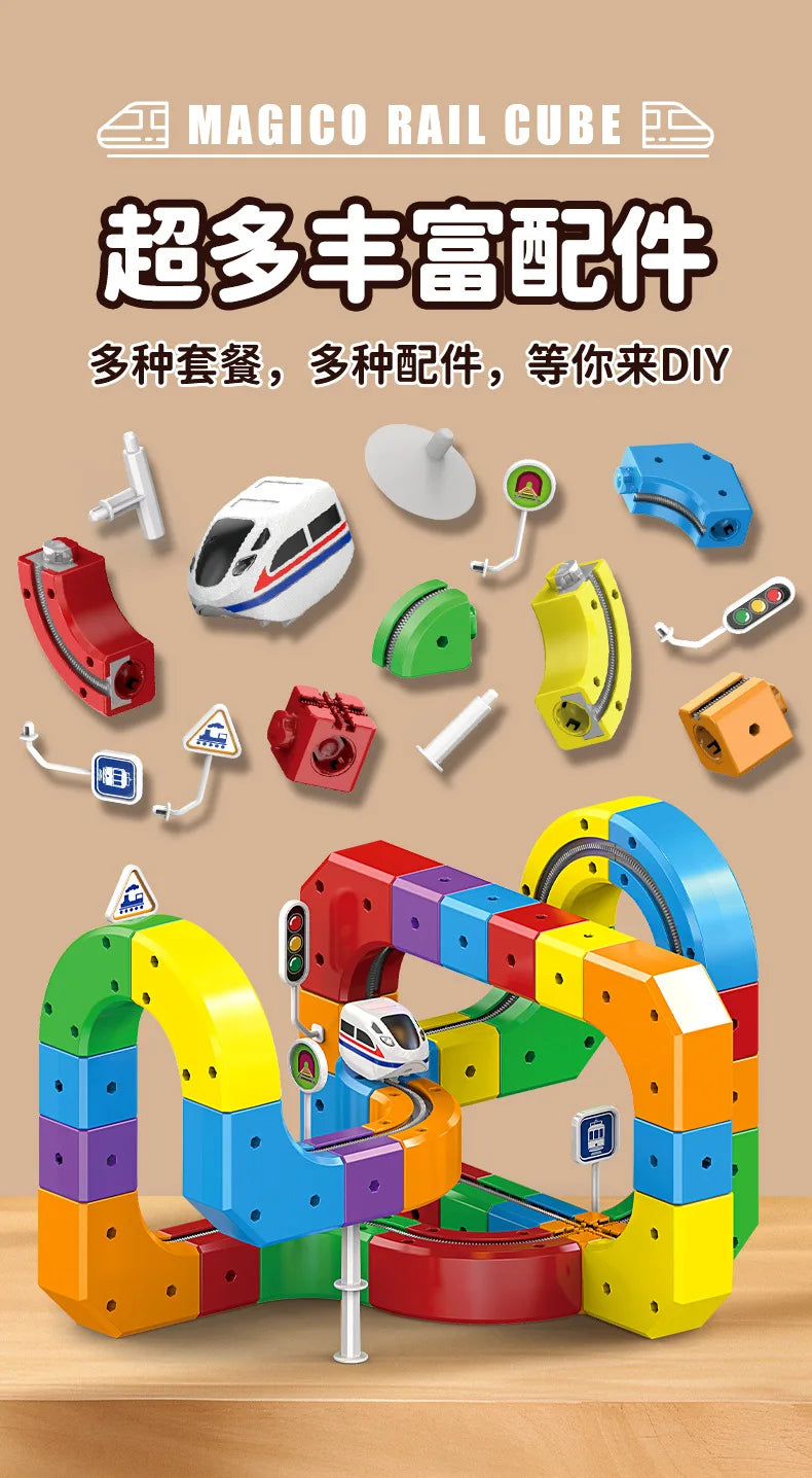 Ensemble de Rails Magnétiques Anti-Gravité – Jouet Construction STEM (51 à 118 pièces)