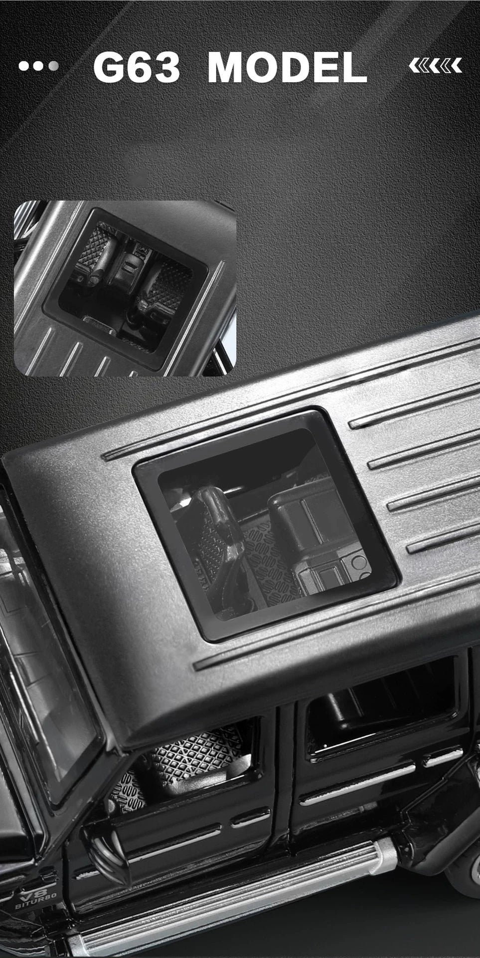 Mercedes-Benz G63 1:32 – Miniature Tout-Terrain Brabus Métal | Son & Lumière
