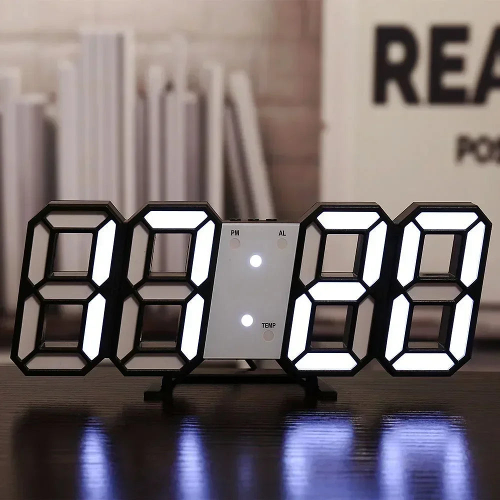 Horloge Numérique LED 3D – Design Moderne & Éclairage Nocturne