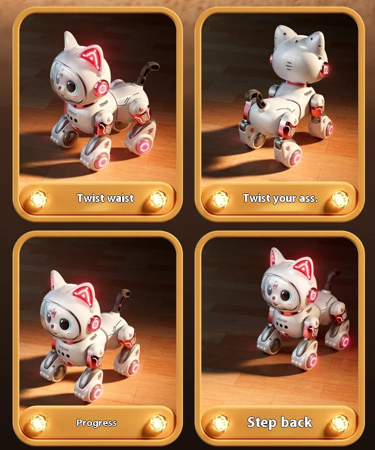 Jouet Robot Chat Télécommandé – Marche, Lumières & Actions – Cadeau Enfant