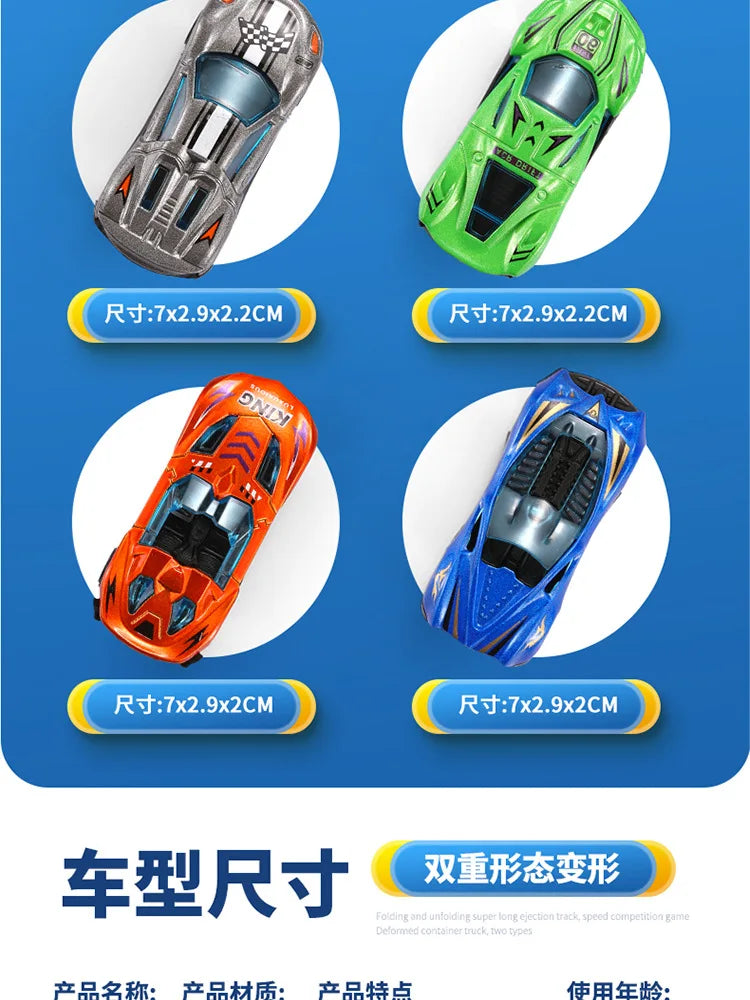 Camion Dinosaure avec Piste Pliable & Mini Voitures – Jouet Enfant 3+