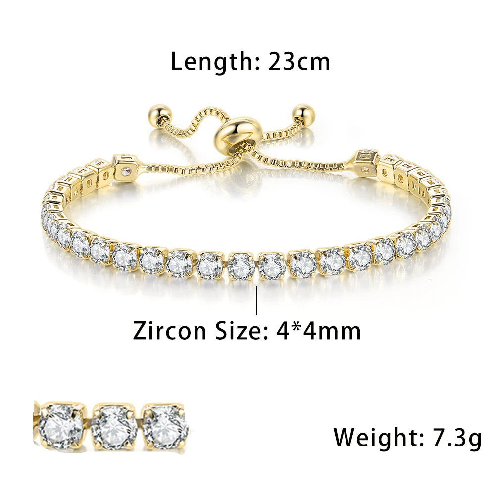 Bracelet Tennis Diamant – Zircone AAA+ Éclat Ultra-Brillant (Plusieurs Tailles)