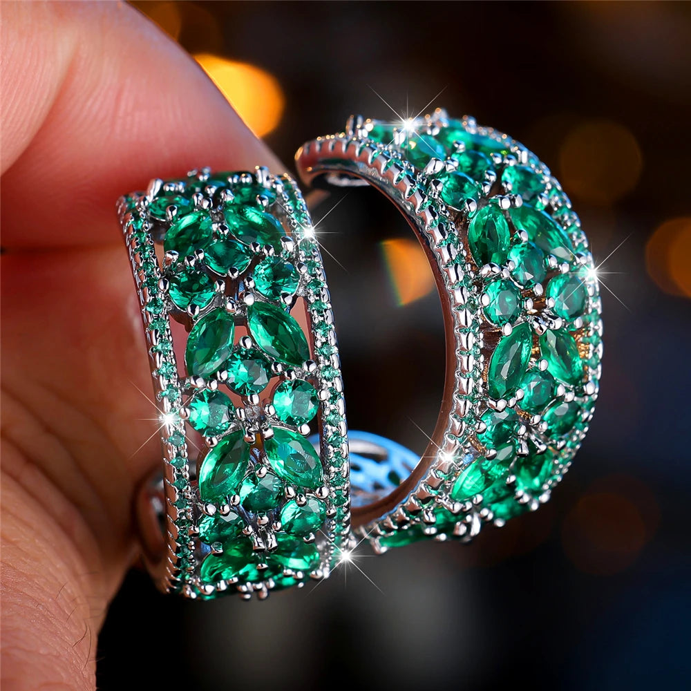 Boucles d’Oreilles à Tige Femme – Cristal CZ Multicolore Luxe