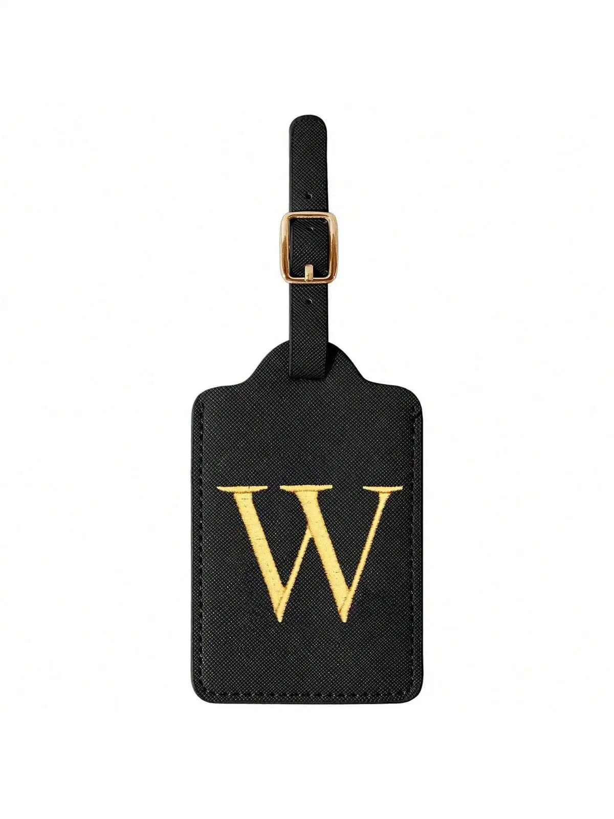 Étiquette de Bagage Personnalisée en Cuir PU – Lettre Initiale A–Z avec Protection Confidentialité