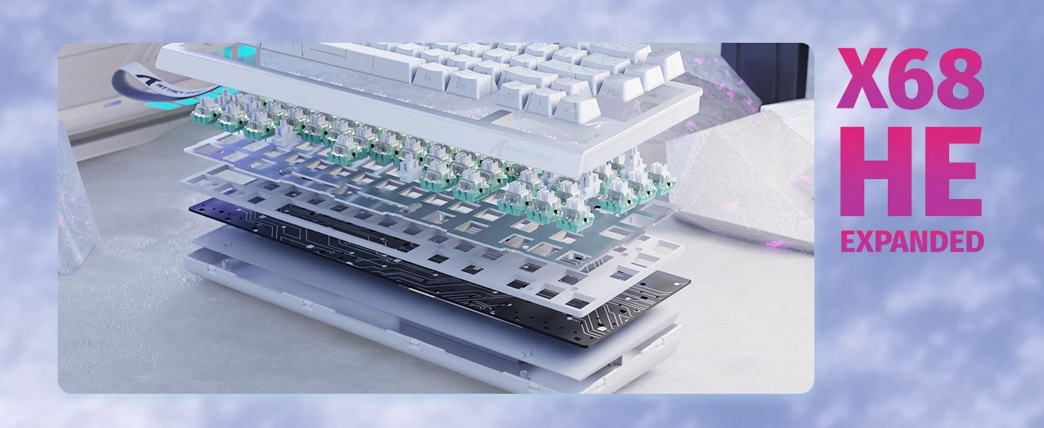 ATTACK SHARK X68 HE – Clavier Gaming Magnétique 60% Ultra-Rapide 8K