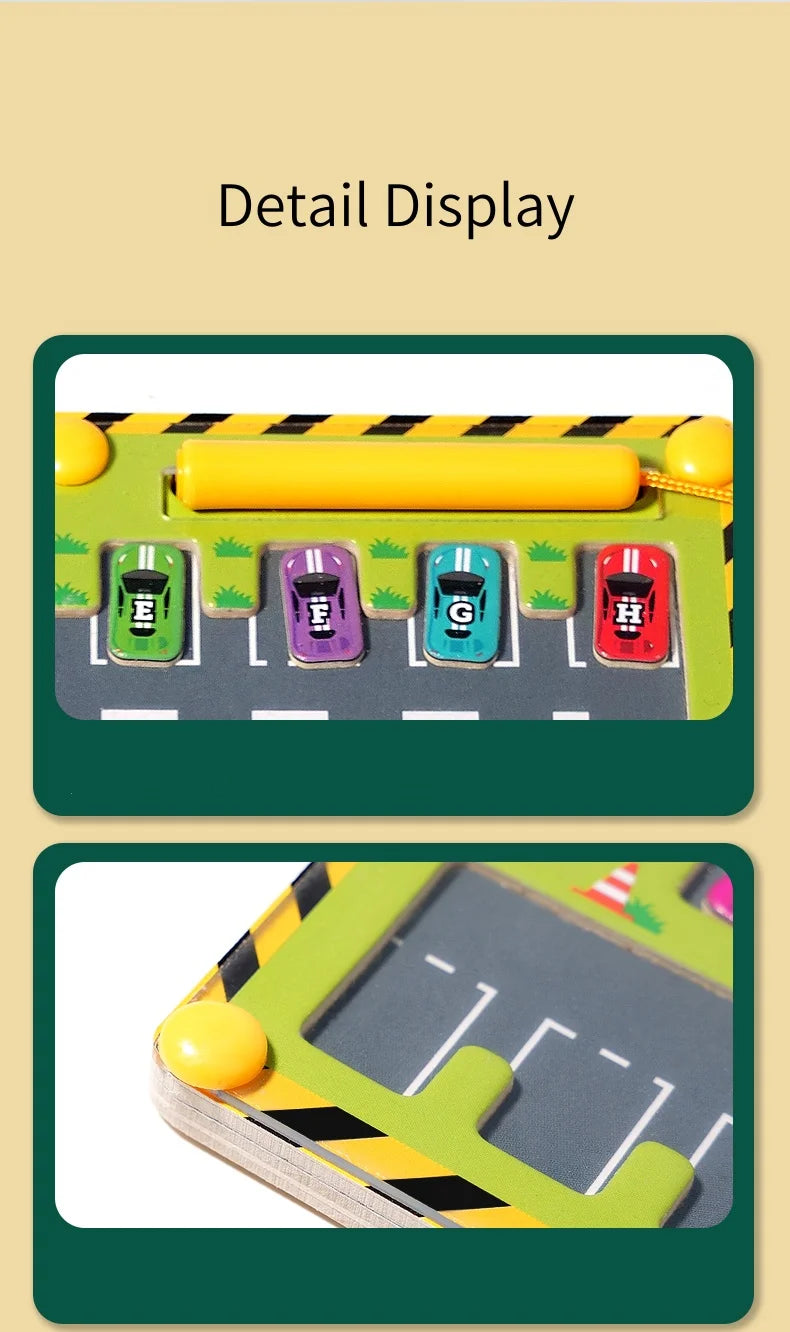 Labyrinthe Magnétique Montessori – Couleurs & Chiffres | Jouet en Bois Motricité Fine (3–5 ans)