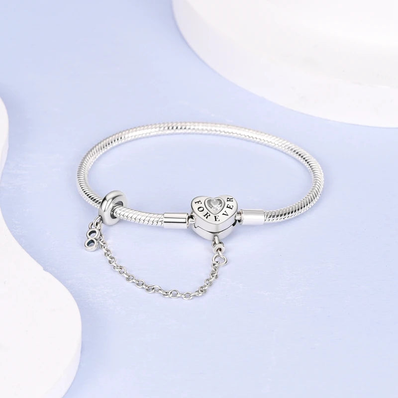 Bracelet en Argent 925 Original – Étoile, Lune & Trèfle Porte-Bonheur
