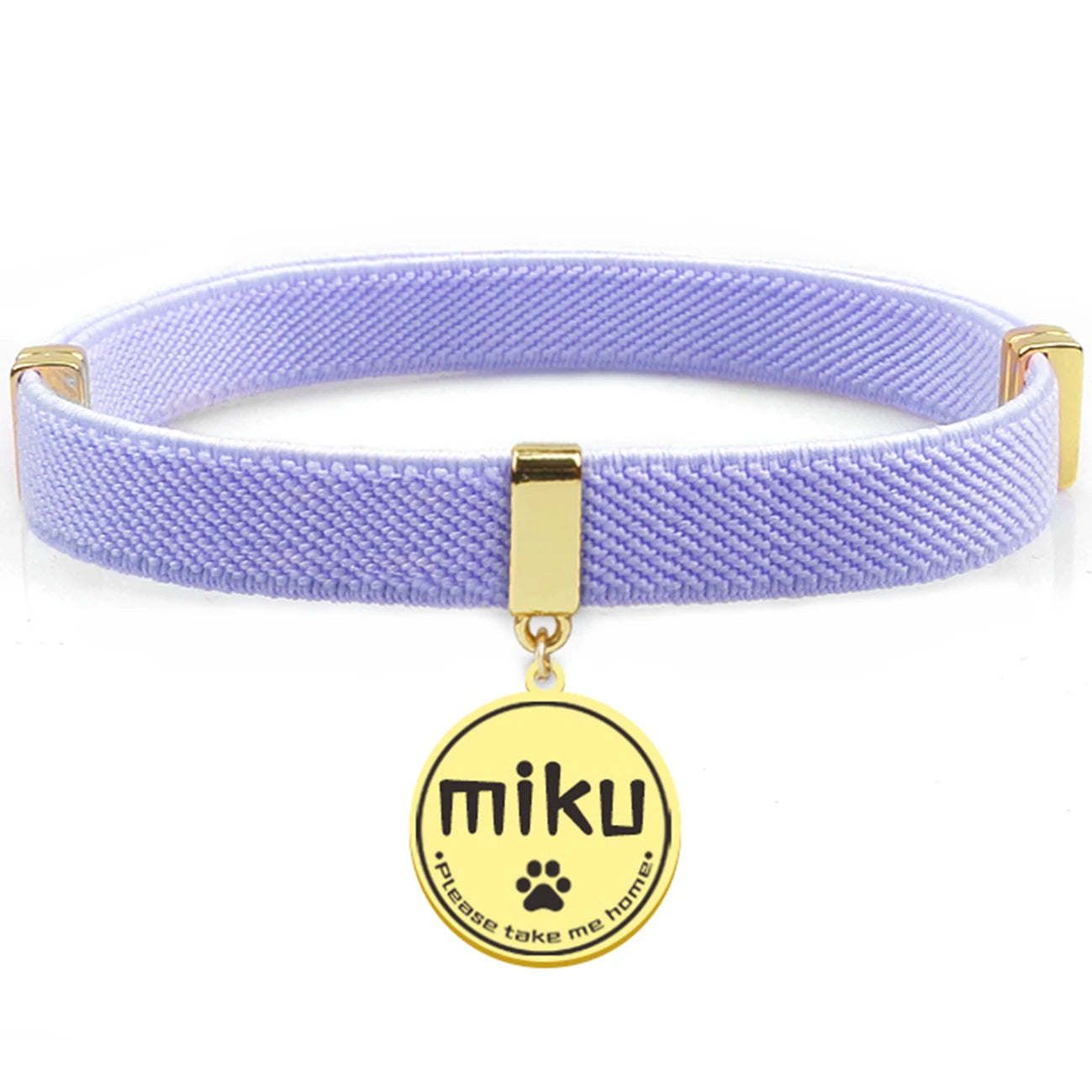 Collier chat personnalisable avec plaque métal gravée — sécurité