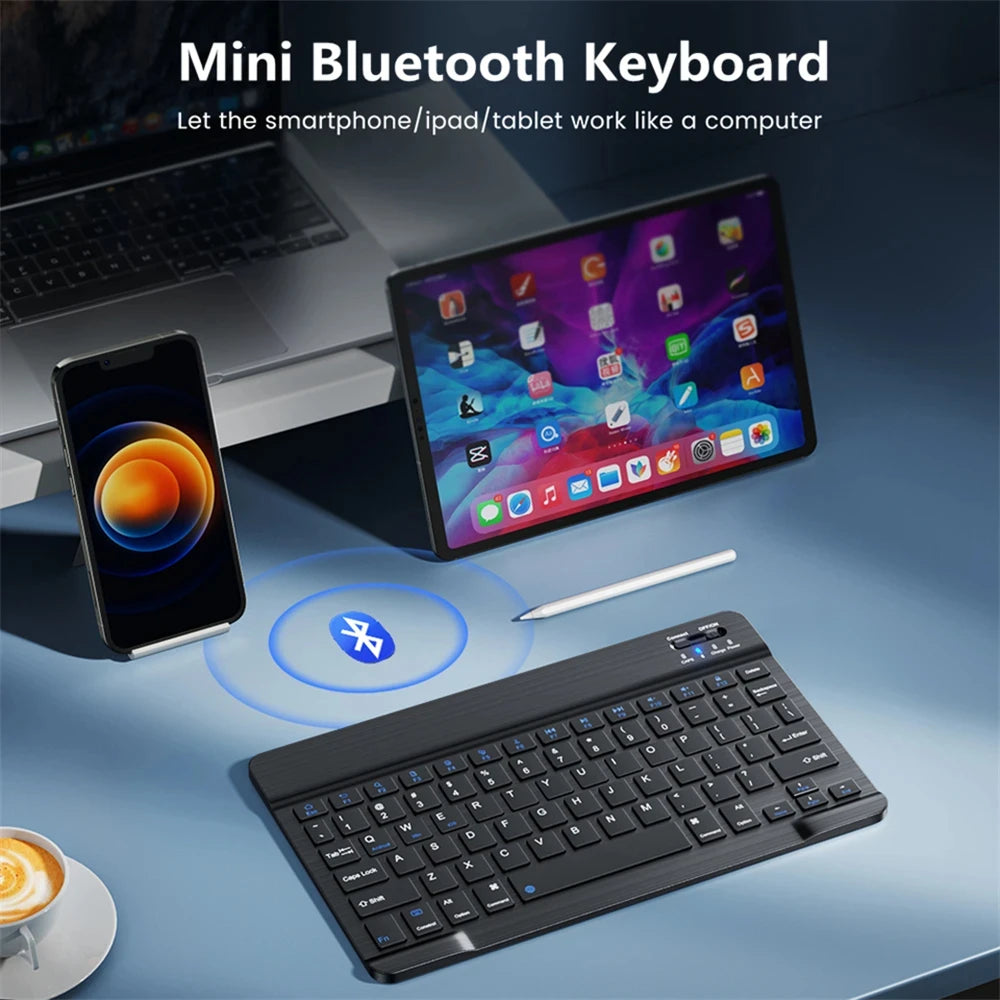 Mini Clavier Bluetooth Sans Fil – RGB, Silencieux & Rechargeable