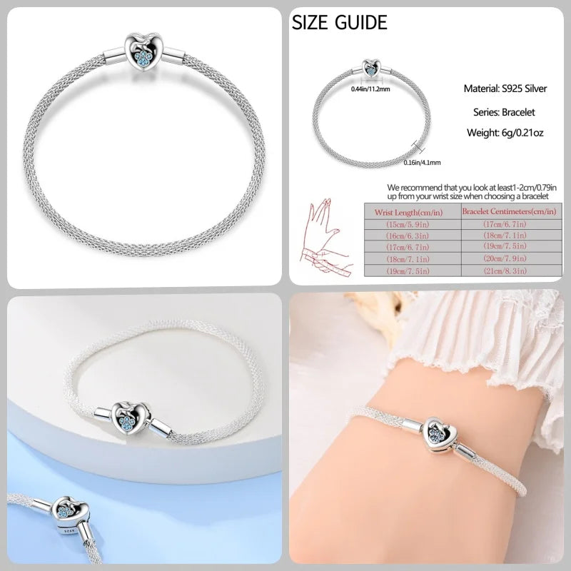 Bracelet en Argent 925 – Cœur Pavé Zircone & Infinity – 17 à 20 cm