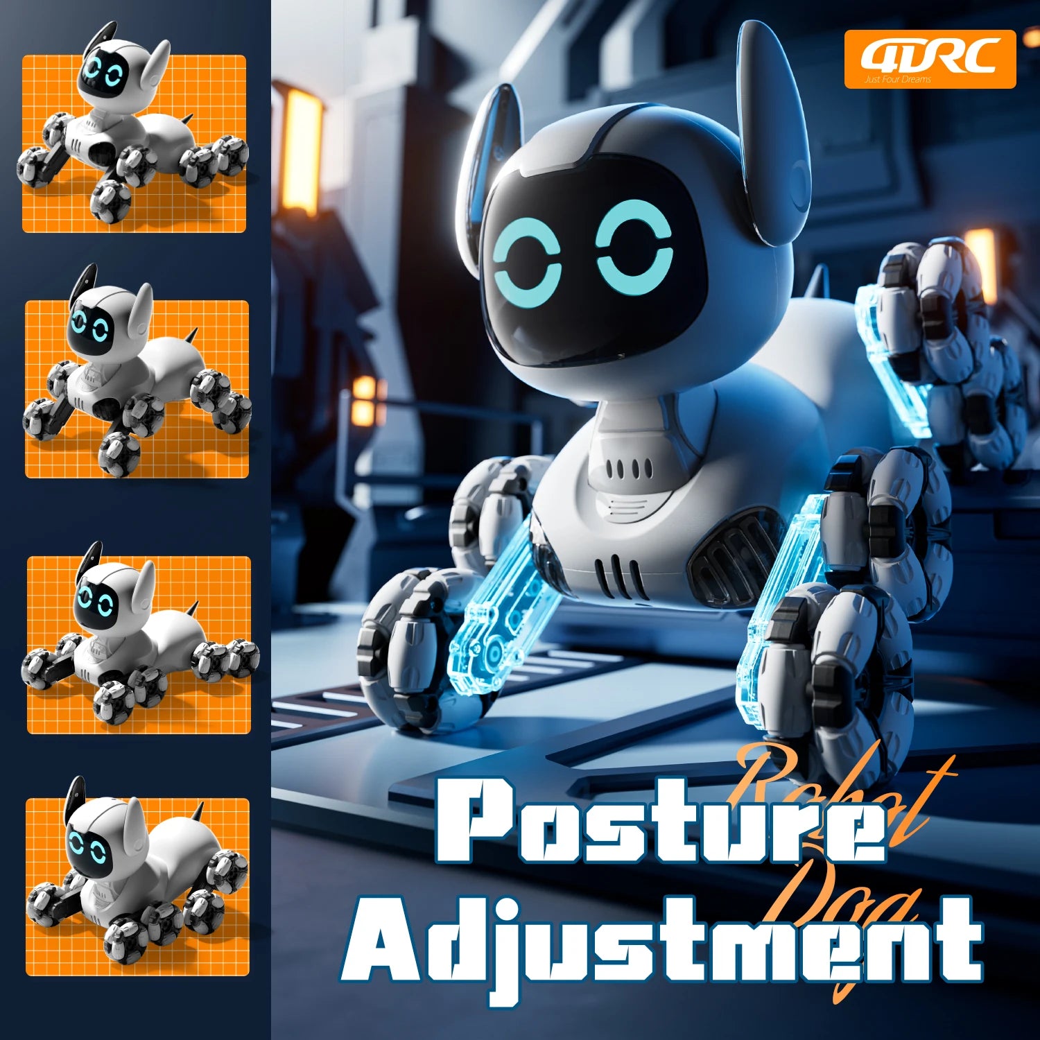 Robot Chien Cascadeur 8WD – Voiture RC Transformable avec Gestes & Lumières