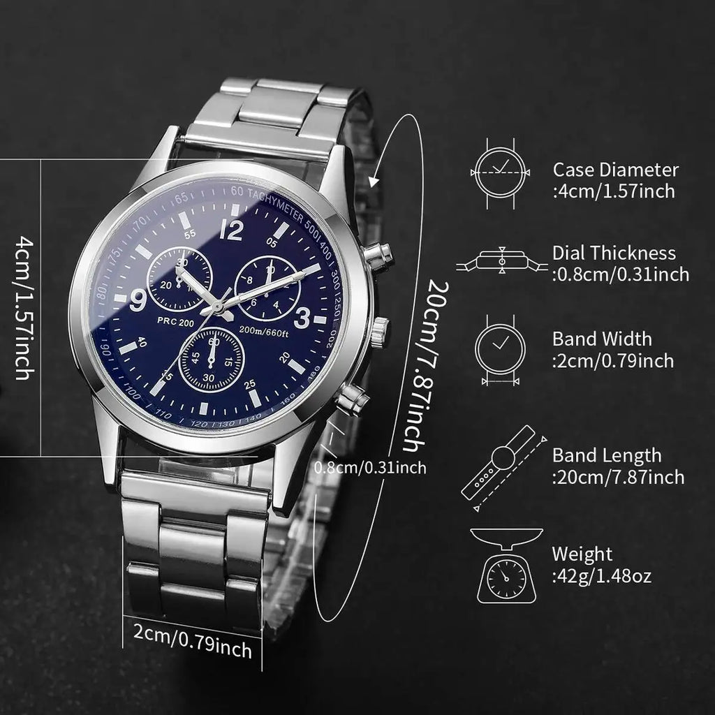 Montre Homme Quartz – Business & Acier Inoxydable (Sans Boîte)