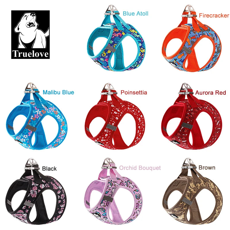 Harnais Truelove en mesh respirant anti-traction pour chien