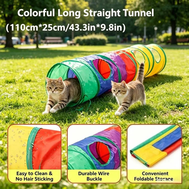Ensemble de jouets pour chat — tunnel, canne à plume, souris et balles