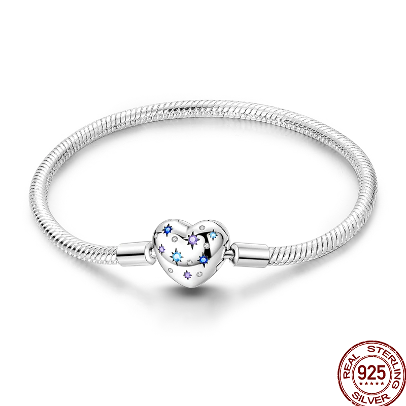 Bracelet en Argent 925 – Cœur Pavé Zircone & Infinity – 17 à 20 cm